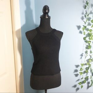 Express | Black Ribbed Sleeveless Top Size L